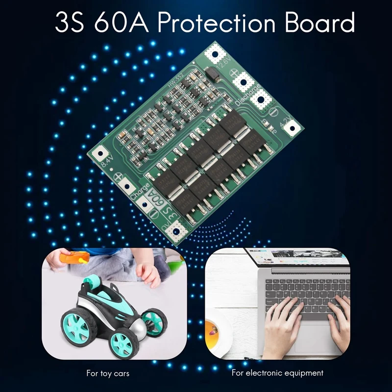 4X 3S 60A Bms Board 11.1V 12.6V 18650 Li-Ion литиева батерия защита съвет подобрена версия Изображение 1