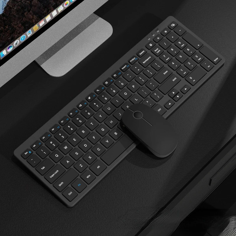 B072 Ултра-тънка безжична 2.4G клавиатура и мишка с цифрови клавиши Настолен компютър клавиатура и мишка комплект Изображение 1