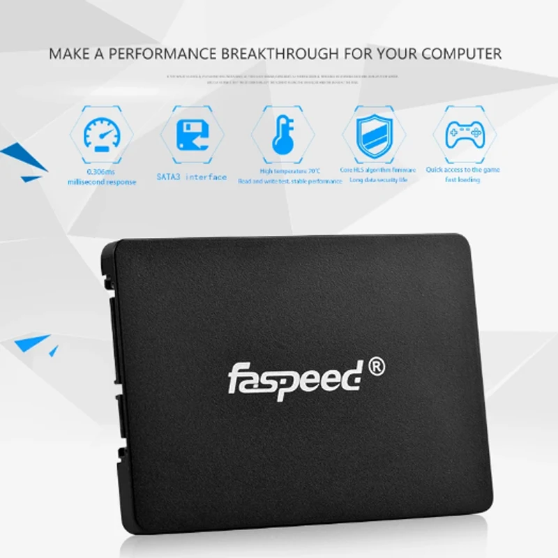 Faspeed 1 / 10Pcs SATA 3 SSD 256GB 512GB 128GB твърдотелен диск 1TB 2TB вътрешен 2.5 твърд диск 256 GB 1 TB за PC настолен лаптоп Изображение 1