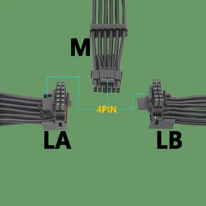 Y1UB 2x 8Pin женски към 12VHPWR PCIE 5.0 16Pin ATX3.0 модулен кабел за RTX40 GPU линия Изображение 1