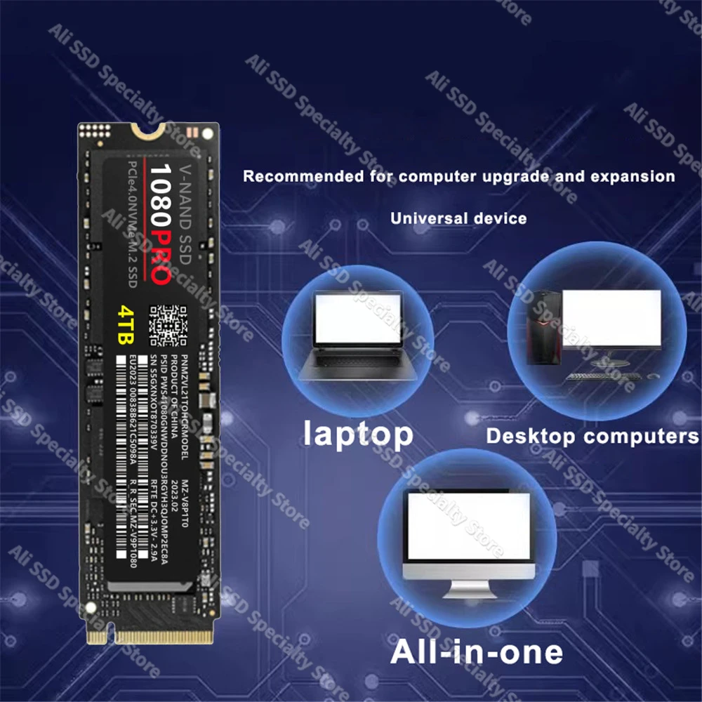 1080PRO SSD 1tb 2tb оригинална марка SSD M2 2280 PCIe4.0 NVME Прочетете 13000MB / S твърдо състояние 4TB твърд диск за настолен / PS5 Game лаптоп Изображение 2