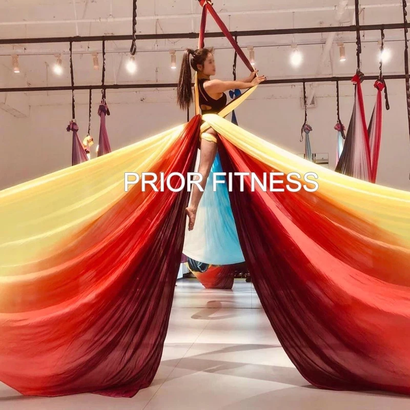 12 метра Въздушна коприна оборудване Средно разтеглива въздушна копринена тъкан за акробатичен танц Въздушна йога Въздушна йога хамак Изображение 2