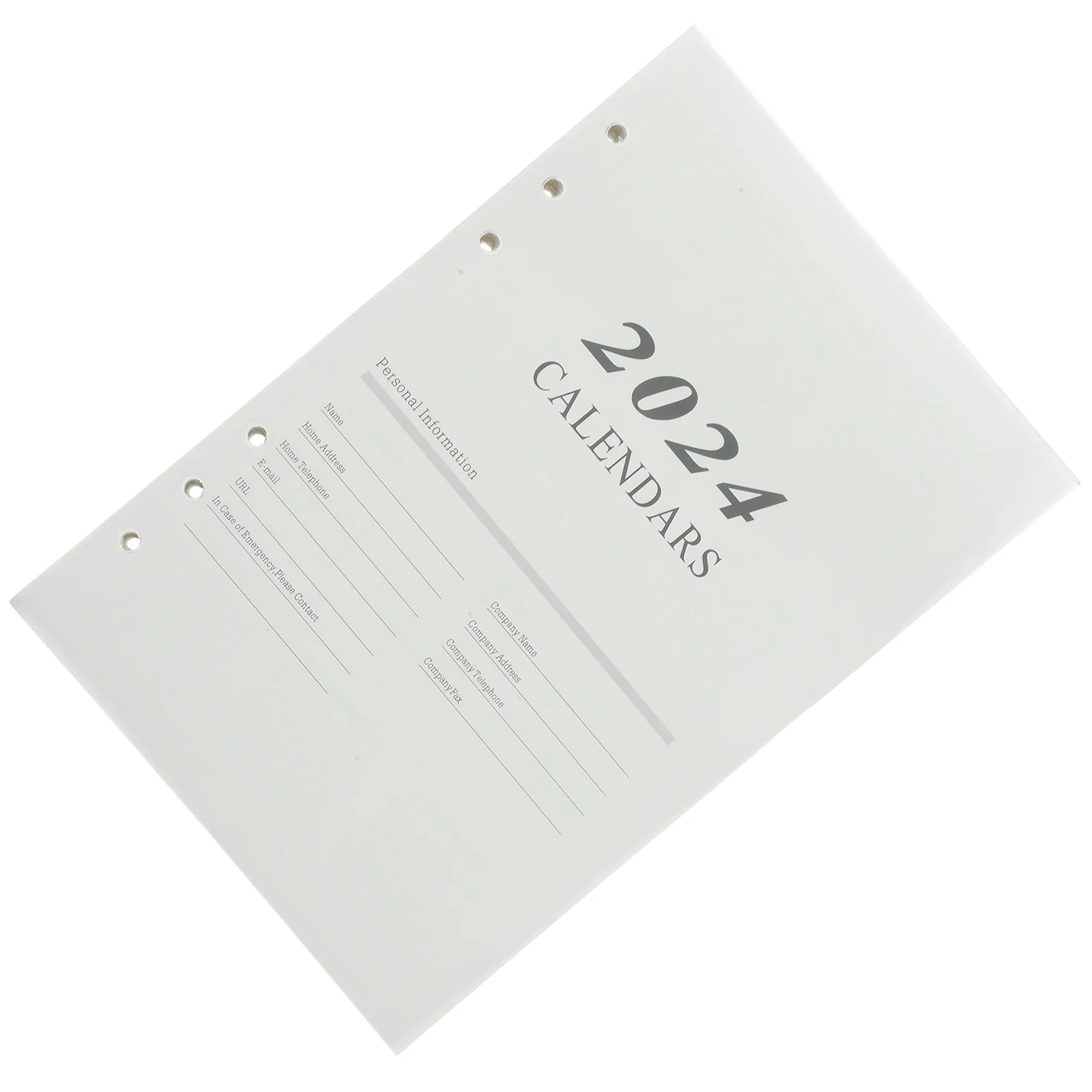 2024 Английски Planner Refills 2023 Календар Вмъква A5 Месечен Planner Refill Paper Изображение 2
