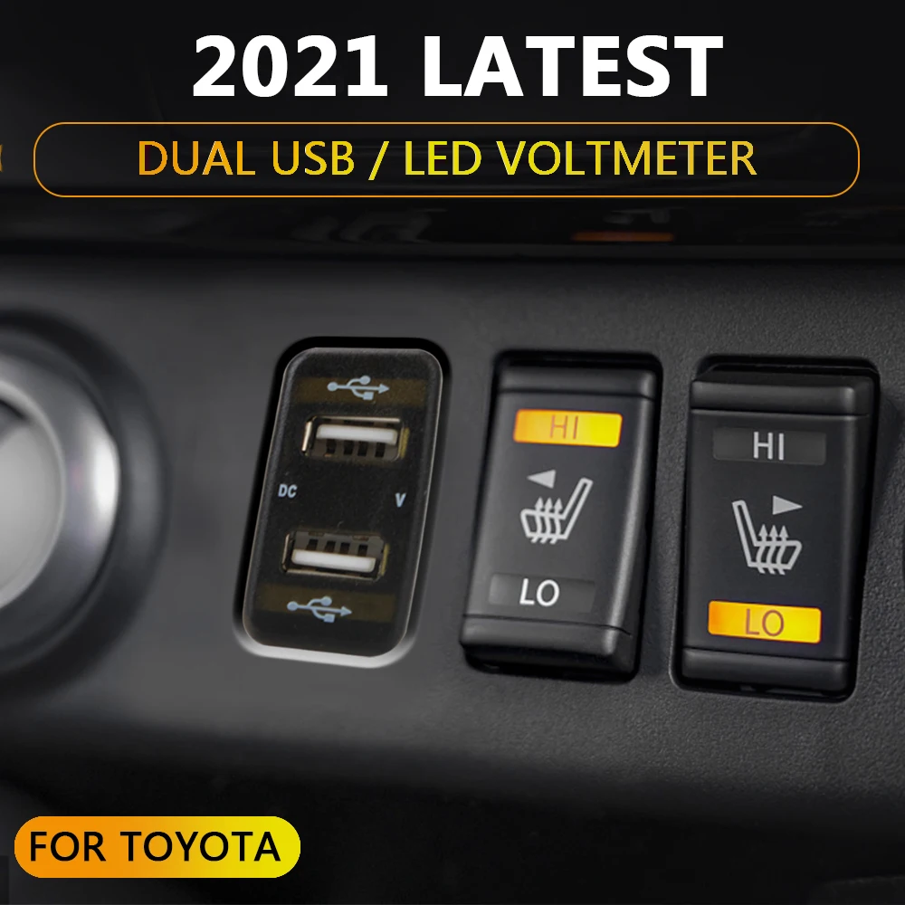 24V 12V USB зарядни устройства 3.0 Адаптер за кола Socket Volt Test Автомобилни аксесоари за Toyota Corolla Prado Reiz Land Cruiser Изображение 2