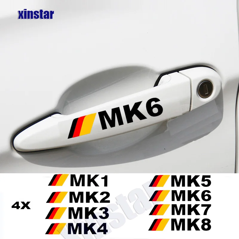 4Pcs Стикер за дръжка на вратата на автомобила за Volkswagen MK1 MK2 MK3 MK4 MK5 MK6 MK7 MK8 Golf6 Golf7 Golf5 Изображение 2