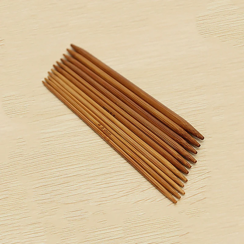 55Pcs 2-5mm карбонизирани бамбукови игли за плетене Комплект двойни заострени куки за плетене на една кука Ръчен занаят DIY пуловер игли Инструменти за плетене Изображение 2