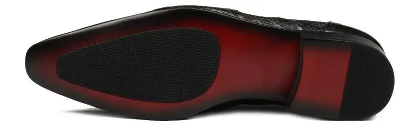 New Summer High отгоре заострени пръсти ръчно изработени обувки от естествена кожа официални обувки brogue приплъзване на издълбани мъжки бизнес обувки Изображение 2