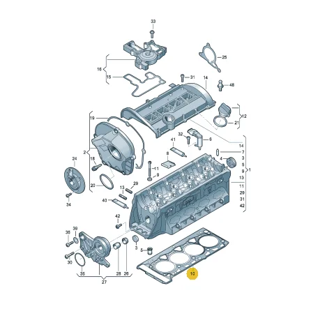 OEM оригинал 1.8 2.0 бензинов двигател цилиндрова глава уплътнение уплътнение за Audi A3 8P A4 B8 A5 S5 A6 C7 Q3 Q5 TT 06H103383AD / AC Изображение 2