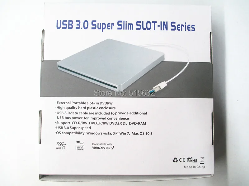 нов USB 3.0 Super speed slim SLOT-IN серия USB корпус случай за Superdrive за Apple Macbook Pro unibody 13 