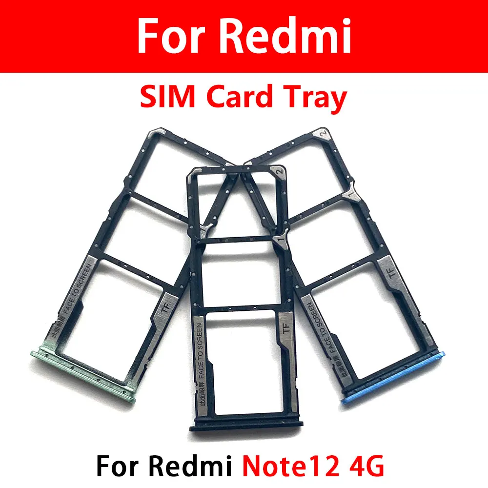 Оригинална двойна карта SIM карта тава чип слот чекмедже притежателя адаптер аксесоари за Xiaomi Redmi бележка 12S 12 4G Pro 5G плюс + Pin Изображение 2