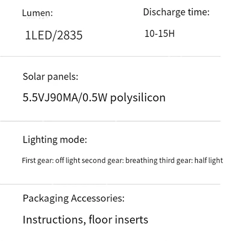 Слънчеви светлини за външна градина IP65 Водоустойчива слънчева лампа, подходяща за открито, задни дворове, градини, осветление на тревни площи 4 Pack Изображение 2