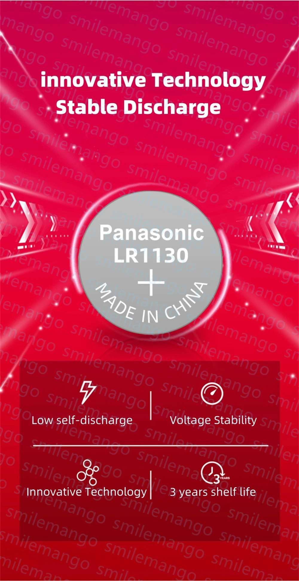 10PCS Panasonic алкална батерия с бутон 189 LR1130 AG10 SR1130 389 LR54 SR54 1.5V за часовник калкулатор играчка термометър Изображение 3