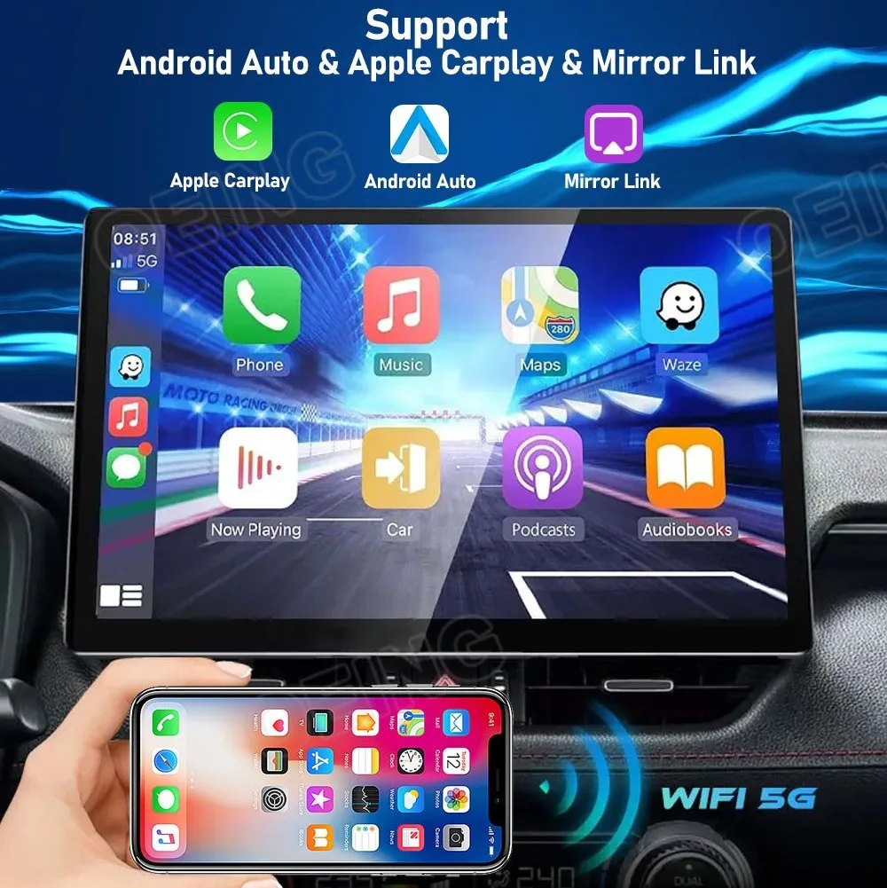 13.3 инча 8G + 256G Android Head Unit Всичко в едно За Toyota Corolla 12 2018 - 2020 Автомобилен видео мултимедиен плейър GPS BT Carplay Auto Изображение 3