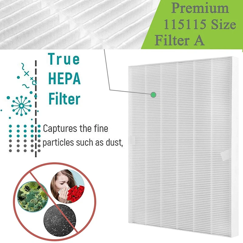 2 Ture HEPA филтри + 10 въглеродни резервни филтри за Winix 115115 филтър A размер 21 за Winix C535 P300 5500 5300 Изображение 3
