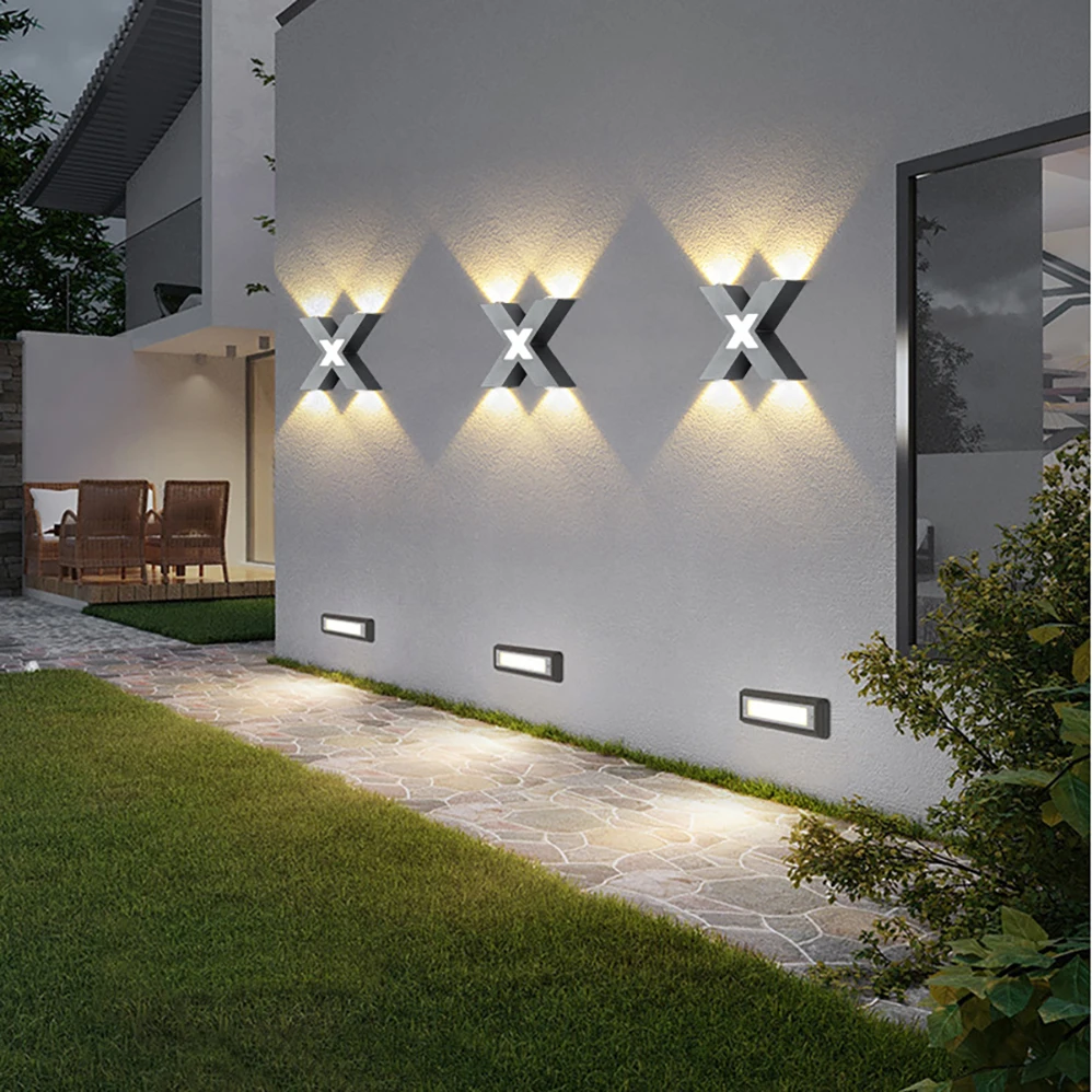 AC85-265V 7W LED стенна лампа вътрешна и външна IP65 водоустойчива модерна минималистична лампа в минималистичен стил алуминиева веранда градински светлини Изображение 3