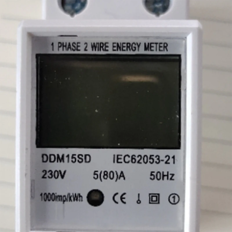 Din-Rail електромер 5-80A LCD подсветка цифров дисплей еднофазен електронен електромер Kwh Изображение 3