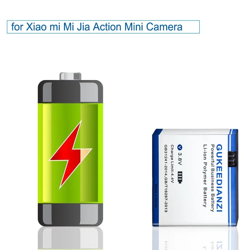 GUKEEDIANZI батерия RLDC01FM 2000mAh за Xiaomi Mi Jia действие мини камера Batteria Изображение 3