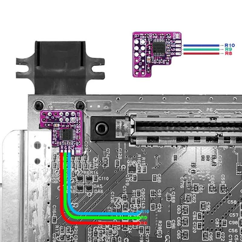 N64 RGB MOD+RGB кабел за N64 NTSC конзоли RGB модулен чип за Nintendo 64 NTSC модифициран RGB изходен модул Издръжлив лесен монтаж Изображение 3