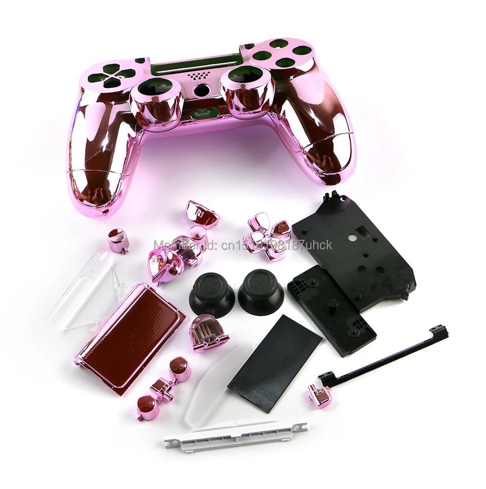 OCGAME Цветен хромиран корпус с пълен корпус с комплект бутони за резервни части за безжичен контролер PS4 Изображение 3