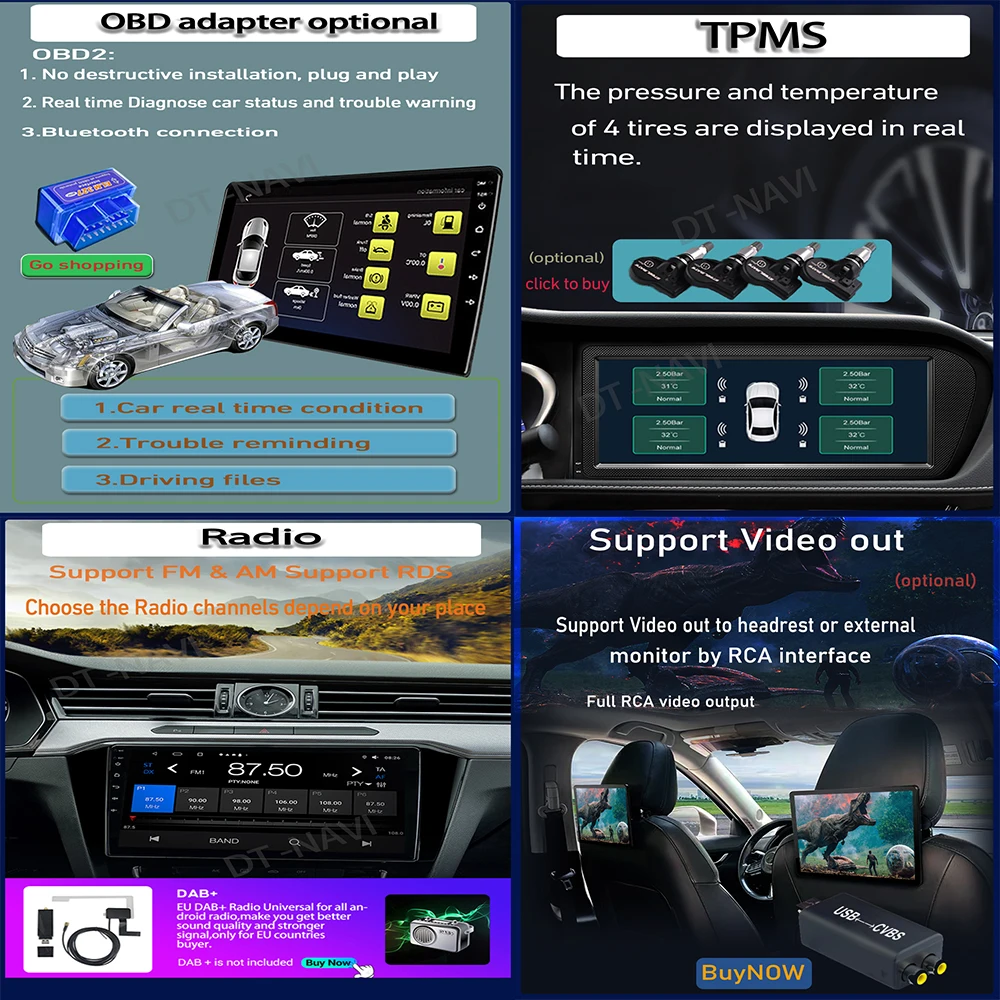 Qualcomm Android 13 За Chrysler PT Cruiser 2000-2010 2 Мултимедиен плейър за кола NO 2 DinRadio стерео GPS навигационна глава RDS Изображение 3