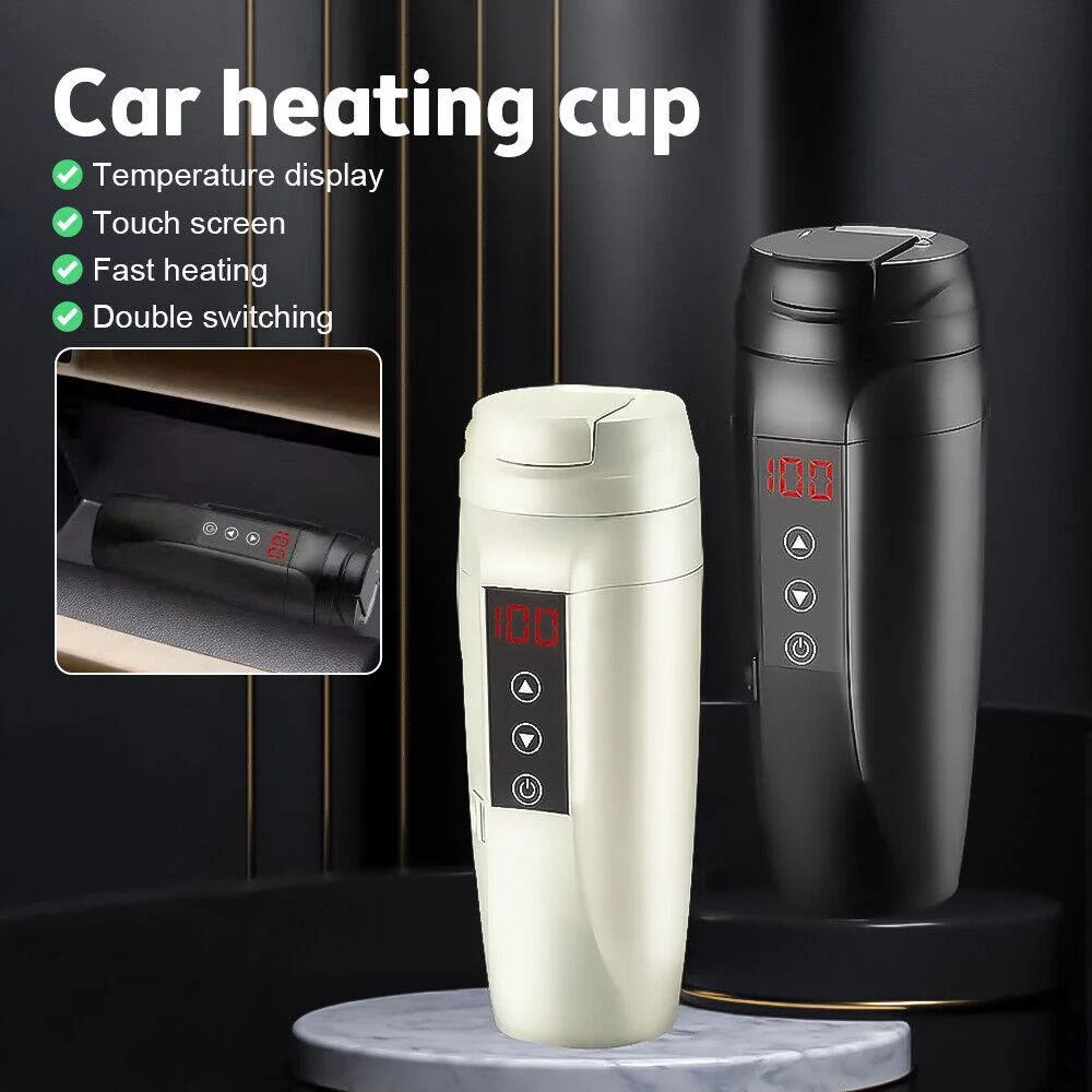 Автомобилна отопляема интелигентна чаша от неръждаема стомана Интелигентен контрол на температурата Чаша за вода Чайник за кафе Мляко за превозни средства Бутилка за вода Изображение 3