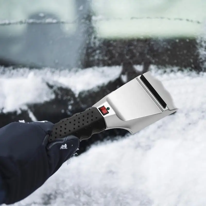  Автомобилни стъргалки за лед Издръжлив отопляем прозорец за кола Скрепер за сняг Неразрушими стъргалки за лед за автомобилно предно стъкло със здрава дръжка Изображение 3