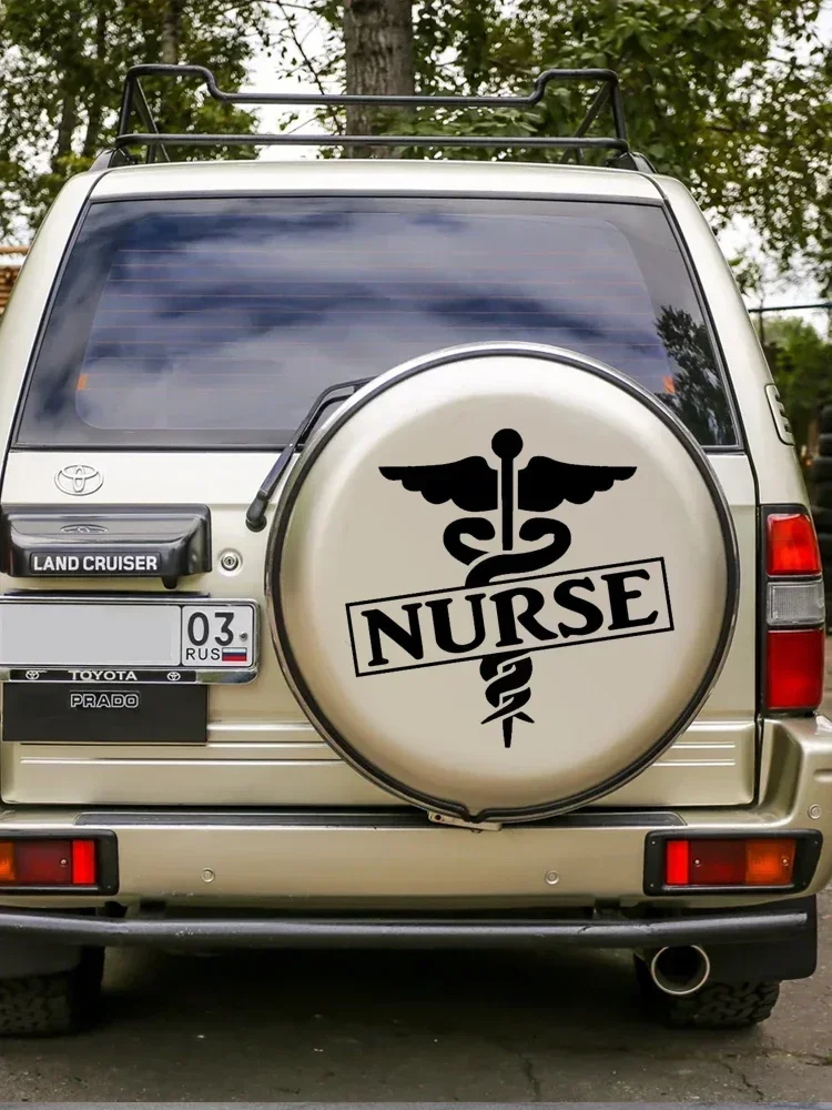 Медицинска сестра ангел в бяло водоустойчив стикер за кола преносим калник Изберете размер на задното стъкло Изображение 3