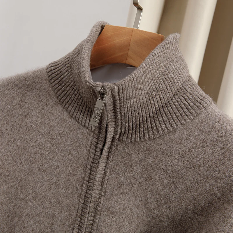 Ново пристигане мода есен и зима кашмир пуловер мъжки удебелени трикотажни цип жилетка палто размер SMLXL2XL3XL4XL5XL6XL Изображение 3