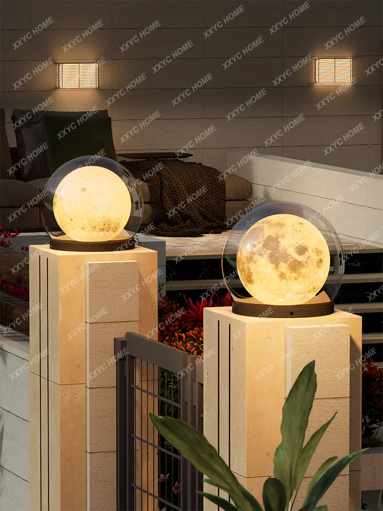 Слънчев стълб лампа Луната тревата лампа открит двор водоустойчив дизайн етаж лампа Изображение 3