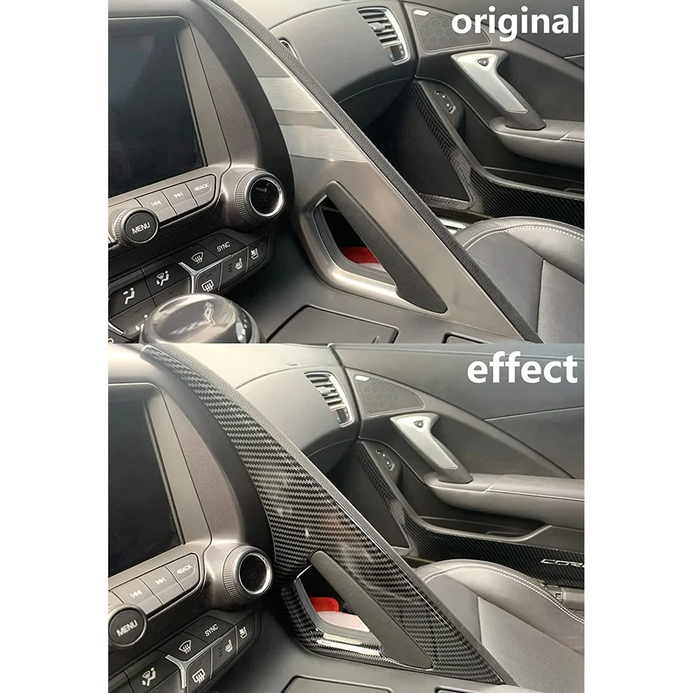 Централен контролен подлакътник за Chevrolet Corvette C7 2014 2015 2016 2017 2018 2019 Аксесоари ABS въглеродни влакна Изображение 3