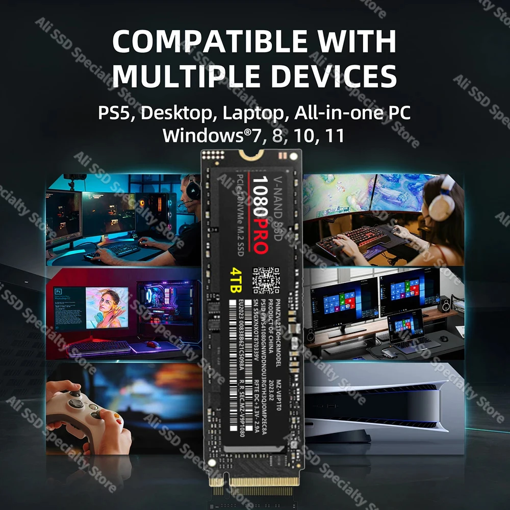 1080PRO SSD 1tb 2tb оригинална марка SSD M2 2280 PCIe4.0 NVME Прочетете 13000MB / S твърдо състояние 4TB твърд диск за настолен / PS5 Game лаптоп Изображение 4