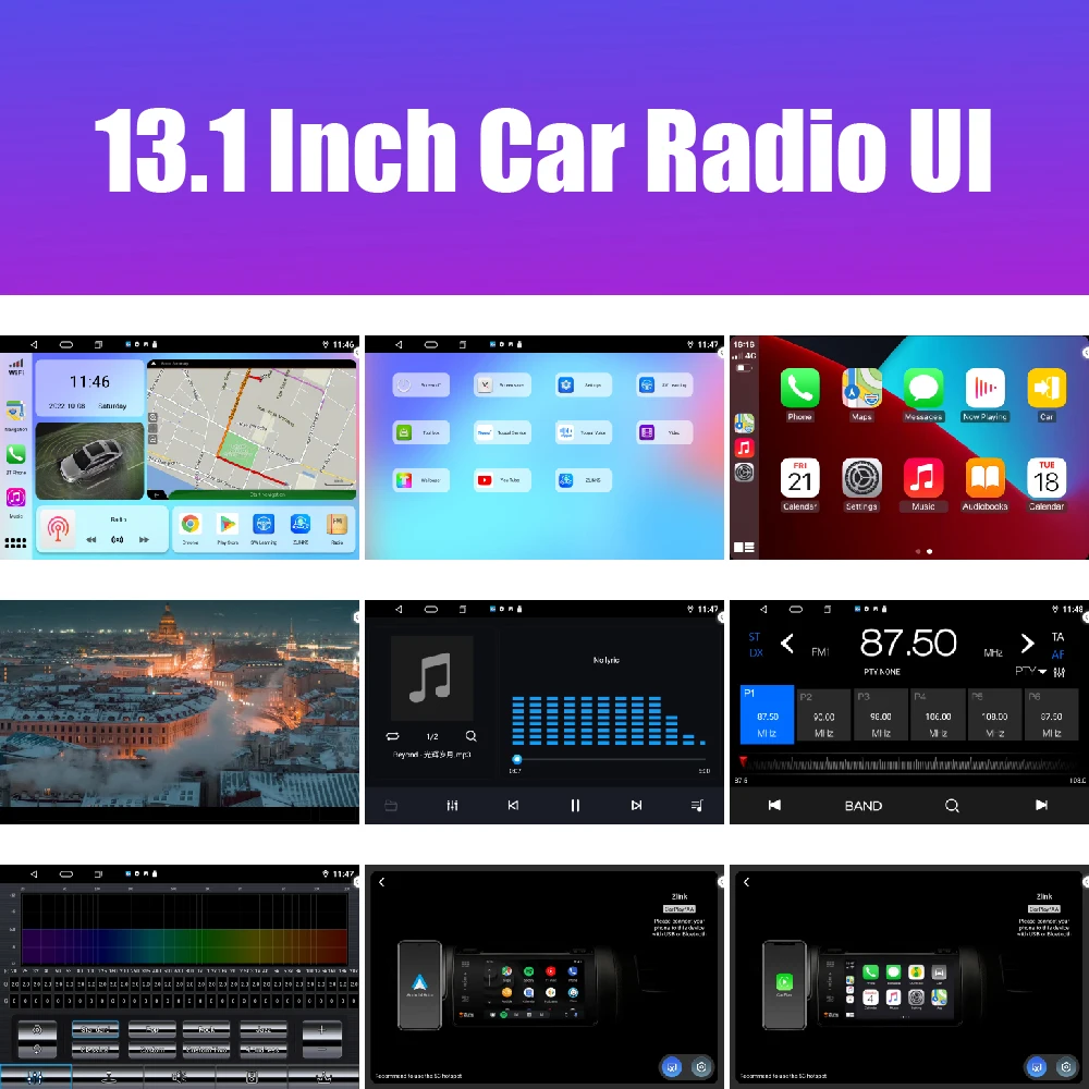 13.1 инчов автомобил радио за FIAT DOBLO 2016 2017 2018-19 кола DVD GPS навигация стерео Carplay 2 Din централна мултимедия Android Auto Изображение 4