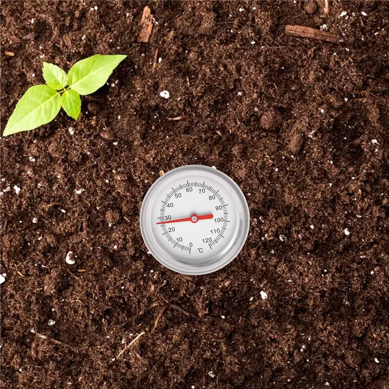  20 инча / 50 см дължина компост почва термометър премия храна клас неръждаема стомана измервателна сонда Изображение 4