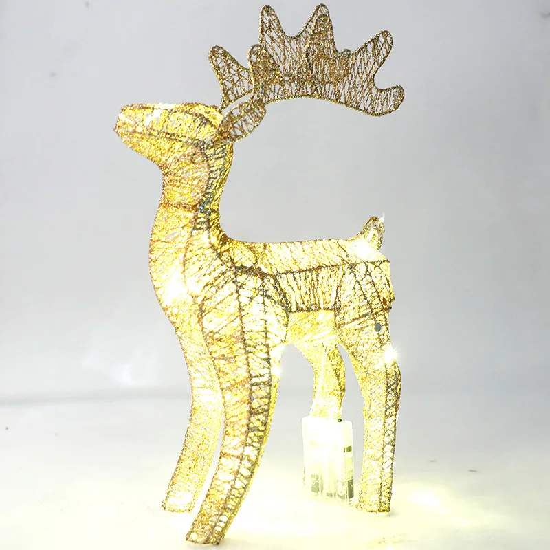 40см Коледа елен количка орнаменти злато елен шейна Коледни украси за дома Коледа подаръци Новогодишно парти декор Noel 2023 Изображение 4