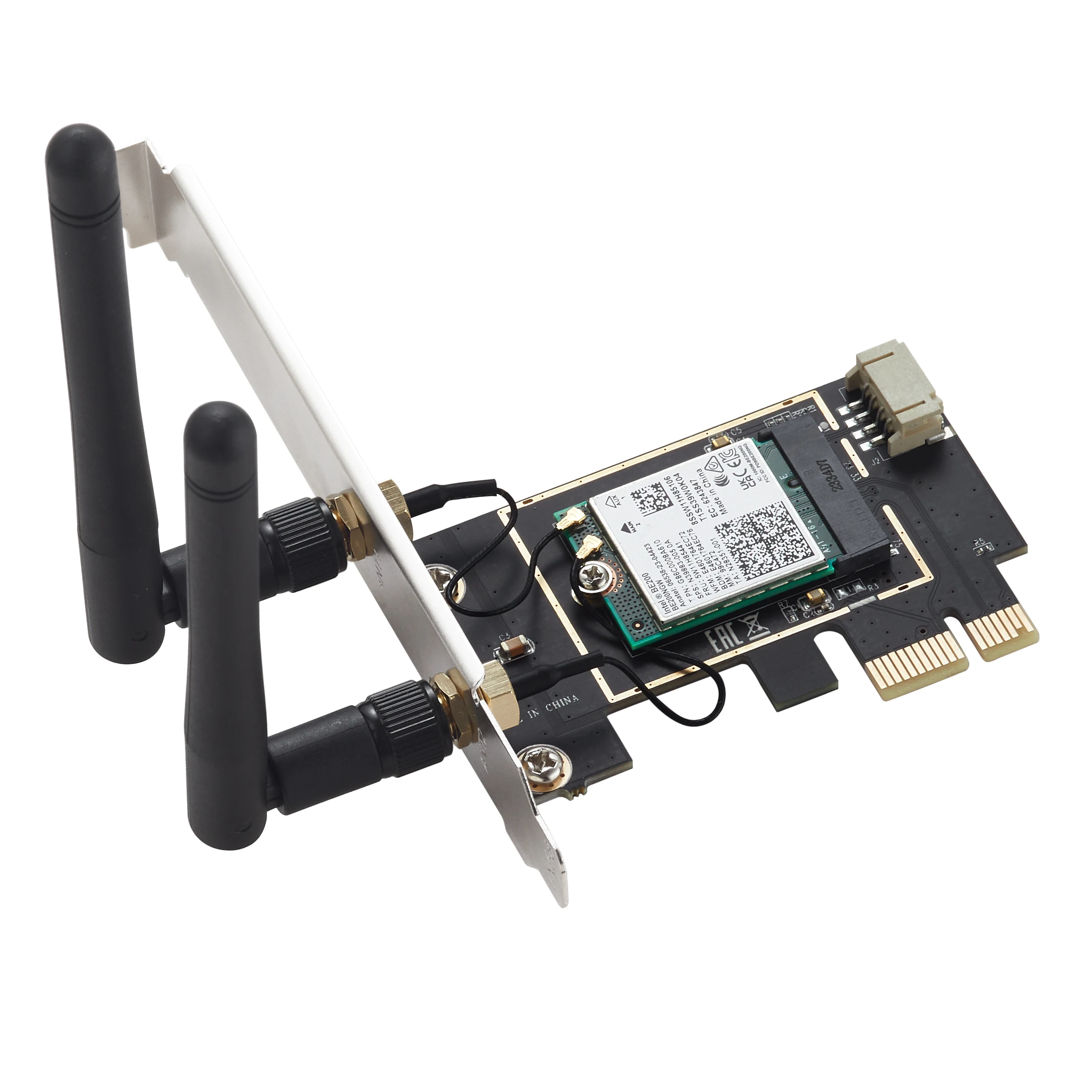 IOCREST Безжичен WiFi 7 Intel BE200 PCI-E мрежова карта Bluetooth 5.4 Tri Band 2.4G&5G&6GHz 8774Mbps BE200NGW чип 802.11be Изображение 4