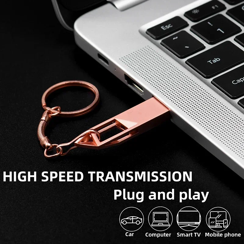 JASTER Розово злато Метални USB флаш памети 128GB Реален капацитет Pen Drive 64GB Безплатен персонализиран лого Memory Stick 32GB 16GB творчески подарък Изображение 4