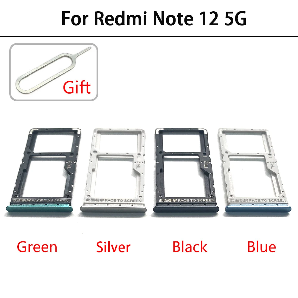 Оригинална двойна карта SIM карта тава чип слот чекмедже притежателя адаптер аксесоари за Xiaomi Redmi бележка 12S 12 4G Pro 5G плюс + Pin Изображение 4