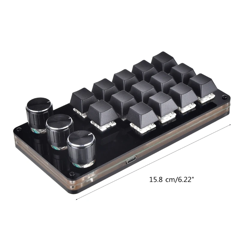 14 клавиша Програмируема клавиатура Многофункционална USB механична клавиатура Макро механична клавиатура с 3 копчета Изображение 5