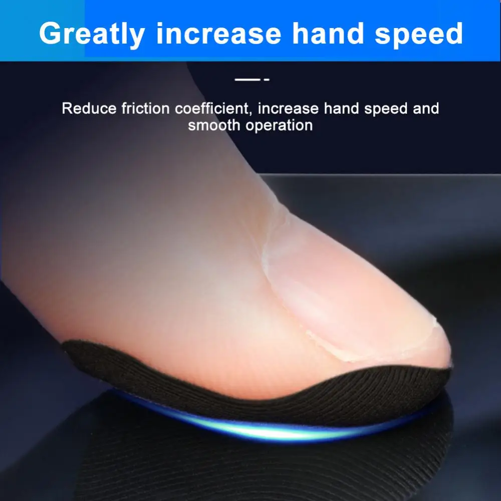 Дишащ палеца пръст ръкави Gaming пръст ръкавици Sweatproof въглеродни влакна сензорен екран пръст стикери за мобилни игри Изображение 5
