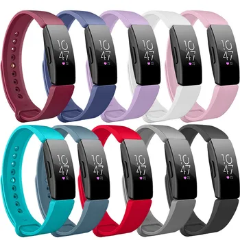 Цветна спортна гривна Модна лента Голяма мека силиконова резервна лента за часовник Компитабилна за Fitbit Inspire / Inspire Hr 1