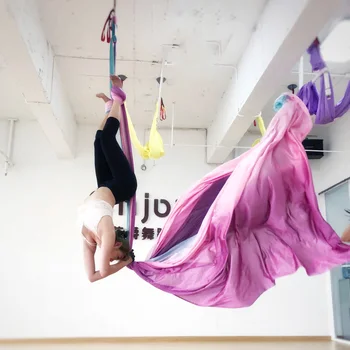 12 метра Въздушна коприна оборудване Средно разтеглива въздушна копринена тъкан за акробатичен танц Въздушна йога Въздушна йога хамак 1