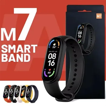 M7 Смарт часовник Мъже Жени Smartband Сърдечен ритъм Smartwatch Фитнес тракер Кръвно налягане Спорт Смарт Гривна за група 7 1