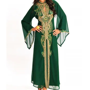 Дубай Мароко Кафтан Жоржет Рокля Jilbab Арабско дамско облекло и дамски модни тенденции 1