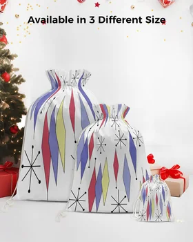 Реколта геометрия европейски средновековни лилаво Коледа Дядо Коледа подарък чанта шнур чанта Коледа декорации за дома притежателите на подаръци 1
