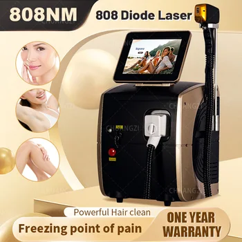 Portable 808 3wave Diod Laser Постоянно премахване на косата Бърза депилация Безболезнено проникване на фоликули Устройство за подмладяване на кожата 1