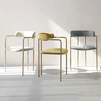 Луксозни модерни столове за хранене Златни крака Скандинавско кресло Конферентен стол Ресторант Стая на живо Мебели Sillas Para Comedor 1
