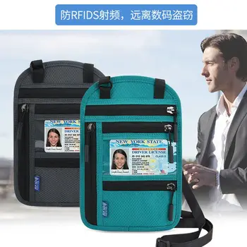 1 бр водоустойчив RFID найлон чанта за съхранение на документи за пътуване карта паспорт чанта врата портфейл пари документ карта паспорт торбичка 1