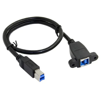 Cablecc Super Speed USB 3.0 Монтиране на задния панел B Женски към мъжки B тип удължителен кабел 0.5M 1