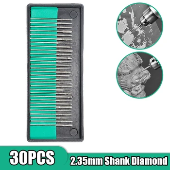 30pcs 2.35mm джолан диамантени борери комплект с кутия за Dremel електрическа мелница аксесоари за електроинструменти Абразивни инструменти дропшипинг 1