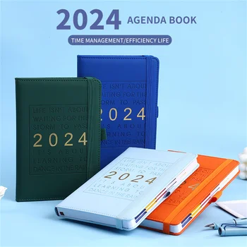 2024 Бележник на планировчик Програма на английска страница Дневен дневник Месечно седмично дневно планиране Организатор на годишния календар 365 дни